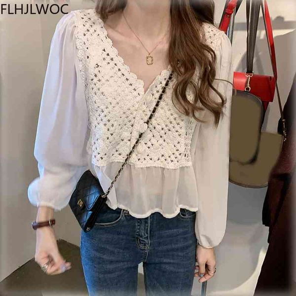 women's blouses & shirts japanese style korea chic blusas women casual cute sweet girls lovely hollow out peplum short single, White
women's blouses & shirts japanese style korea chic blusas women casual cute sweet girls lovely hollow out peplum short single, White