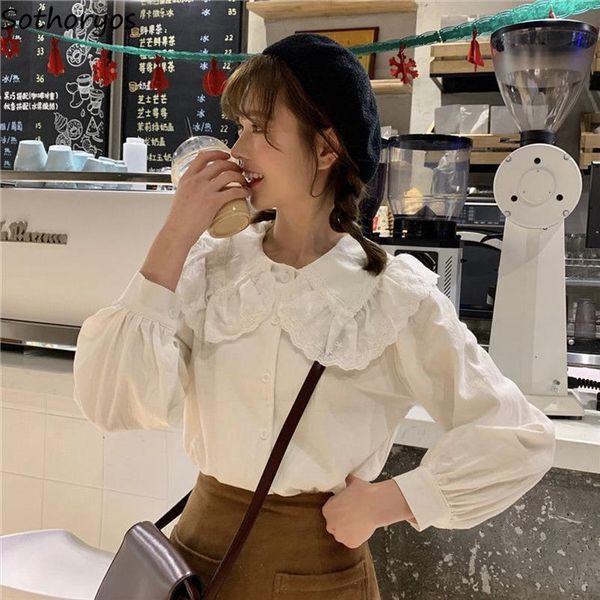 peter pan collar white womens shirt sweet princess chic stylish korean style all match femme leisure daily fashion
peter pan collar white womens shirt sweet princess chic stylish korean style all match femme leisure daily fashion