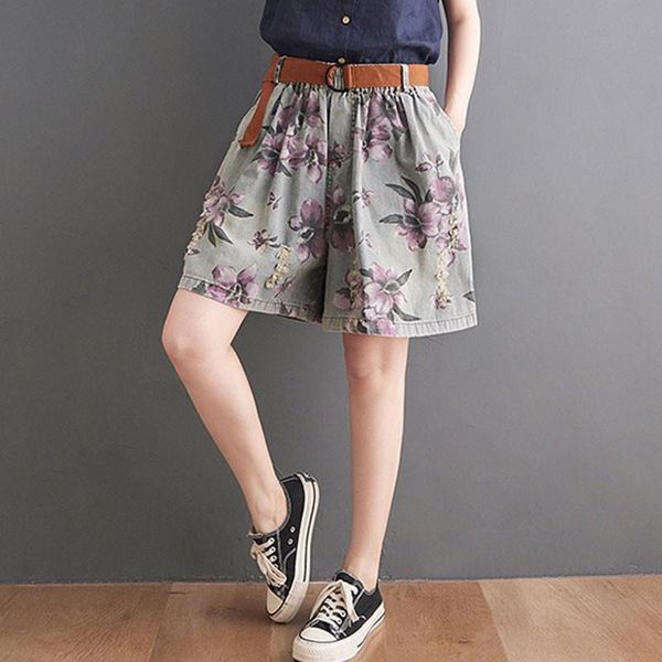 women's shorts women summer loose casual denim arrival 2021 fashion floral print elastic high waist female short jeans, White;black
women's shorts women summer loose casual denim arrival 2021 fashion floral print elastic high waist female short jeans, White;black