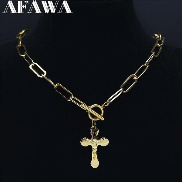 pendant necklaces 2021 catholic stainless steel cross jesus necklace women/men gold color small jewelry collier femme n6016s01, Silver
pendant necklaces 2021 catholic stainless steel cross jesus necklace women/men gold color small jewelry collier femme n6016s01, Silver
