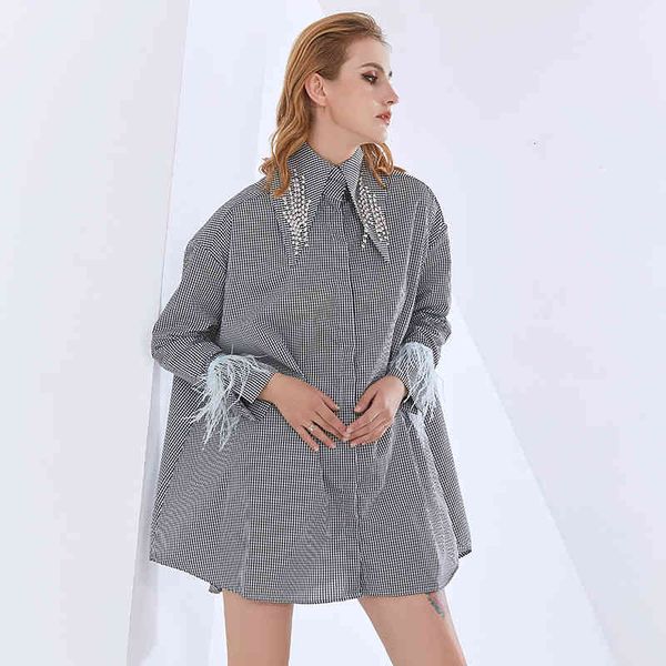 dresses loose shirt for women lapel long sleeve plaid casual mini es female fashion clothing 2021 style, Black;gray
dresses loose shirt for women lapel long sleeve plaid casual mini es female fashion clothing 2021 style, Black;gray