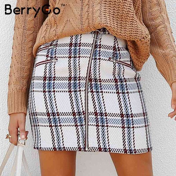 berrygo elegant front zipper tweed mini skirt plaid women fashion cute wrap for ladies autumn lining winter 210513, Black
berrygo elegant front zipper tweed mini skirt plaid women fashion cute wrap for ladies autumn lining winter 210513, Black