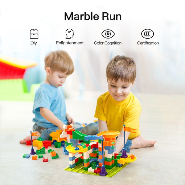 112 pcs marble race run block compatible big particles slider building blocks toys for children birthday gift
112 pcs marble race run block compatible big particles slider building blocks toys for children birthday gift