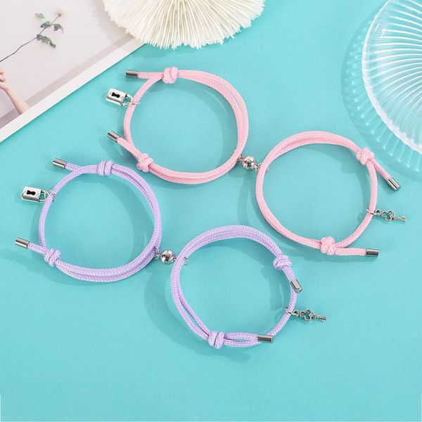 link, chain 2pcs magnetic bracelet keys and locks endant charm unique couple bracelets for lover friend men women braid rope, Black
link, chain 2pcs magnetic bracelet keys and locks endant charm unique couple bracelets for lover friend men women braid rope, Black