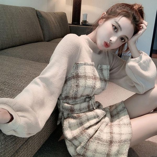casual dresses french plaid one-piece dress 2021 fashion women spring autumn korean elegant for long sleeve, Black;gray
casual dresses french plaid one-piece dress 2021 fashion women spring autumn korean elegant for long sleeve, Black;gray