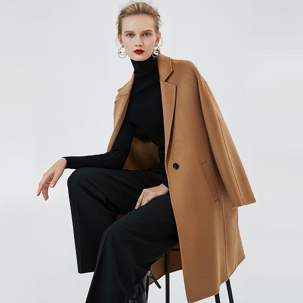 women's wool & blends winter coats coffee double-sided cashmere outwear 2021 autumn plus size ladies fashion overcoats long ship, Black
women's wool & blends winter coats coffee double-sided cashmere outwear 2021 autumn plus size ladies fashion overcoats long ship, Black