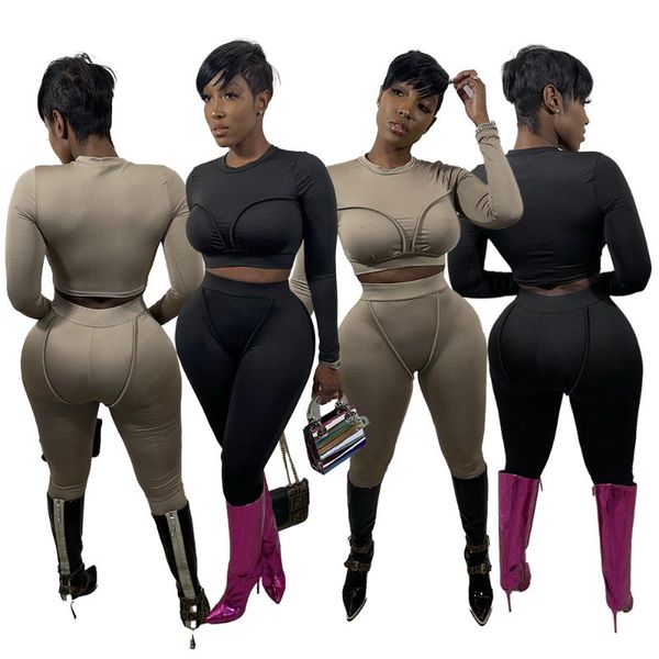 women's two piece pants autumn fashion slim two-piece solid color round neck long sleeve irregular party club trend commute the trouser, White
women's two piece pants autumn fashion slim two-piece solid color round neck long sleeve irregular party club trend commute the trouser, White