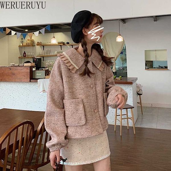 werueruyu women's woolen coat collar jackets women winter fashion outerwear thicker loose coat casual 210608, Black
werueruyu women's woolen coat collar jackets women winter fashion outerwear thicker loose coat casual 210608, Black