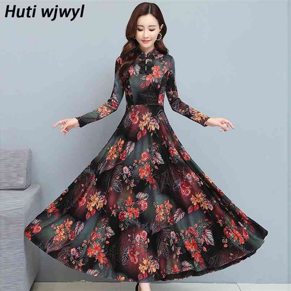 vintage thicken knitting cotton dress autumn winter plus size print floral chinese style women bodycon party maxi vestidos 210528, Black;gray
vintage thicken knitting cotton dress autumn winter plus size print floral chinese style women bodycon party maxi vestidos 210528, Black;gray