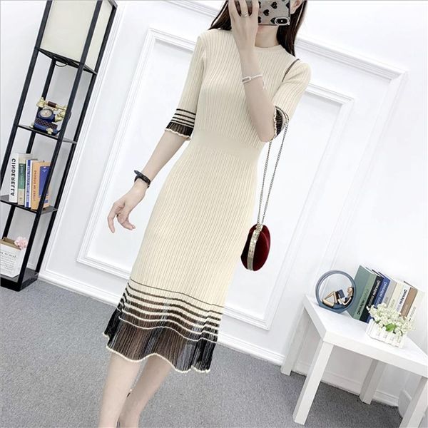 party dresses arrival mesh patchwork hit color striped knitted dress graceful o-neck slim bodycon midi, White;black
party dresses arrival mesh patchwork hit color striped knitted dress graceful o-neck slim bodycon midi, White;black