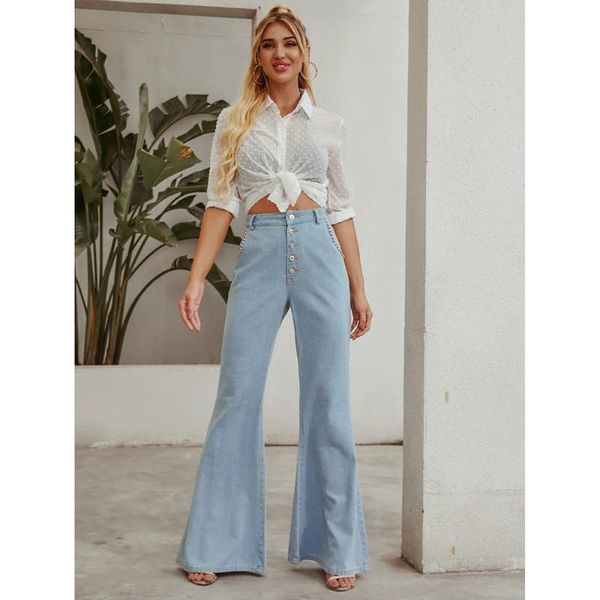women's jeans european and american explosion models retro fashion high waist straight micro-flare wide-leg denim trousers women, Blue
women's jeans european and american explosion models retro fashion high waist straight micro-flare wide-leg denim trousers women, Blue