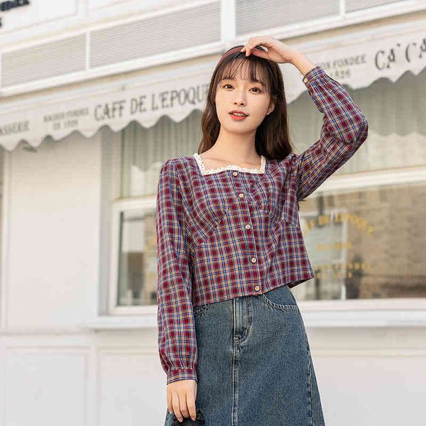 jackets spring arrival plaid long sleeve short retro lace square neck shirt cotton women's blouse r9gx, Black;white
jackets spring arrival plaid long sleeve short retro lace square neck shirt cotton women's blouse r9gx, Black;white