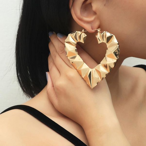 dangle & chandelier fashion geometry big love heart hoop earrings for women trendy party gold color metal bamboo hip hop jewelry gifts, Silver
dangle & chandelier fashion geometry big love heart hoop earrings for women trendy party gold color metal bamboo hip hop jewelry gifts, Silver