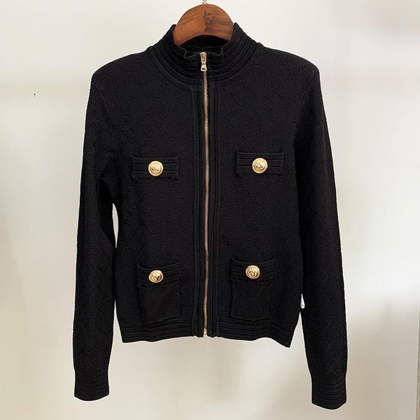 female women jackets contracted temperament lion button tide of fund 2021 autumn winters zipper sweater cardigan coat women's, Black;brown
female women jackets contracted temperament lion button tide of fund 2021 autumn winters zipper sweater cardigan coat women's, Black;brown