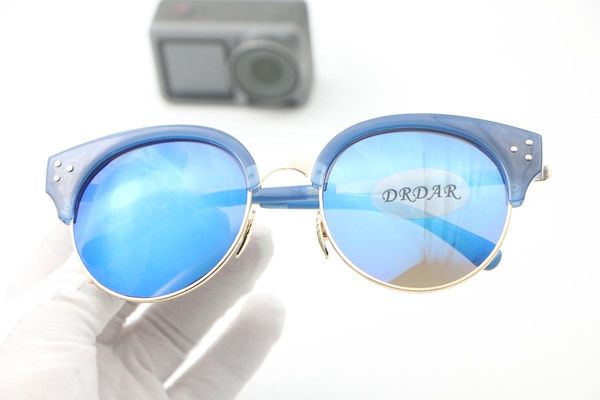 sunglasses blue frame reflective lens half rivet decoration ladies, White;black
sunglasses blue frame reflective lens half rivet decoration ladies, White;black