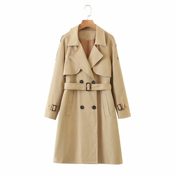 women's trench coats puwd vintage women v-neck sharpening kaki windjack 2021 herfst fashion ladies casual button trenchcoat girl chic j, Tan;black
women's trench coats puwd vintage women v-neck sharpening kaki windjack 2021 herfst fashion ladies casual button trenchcoat girl chic j, Tan;black