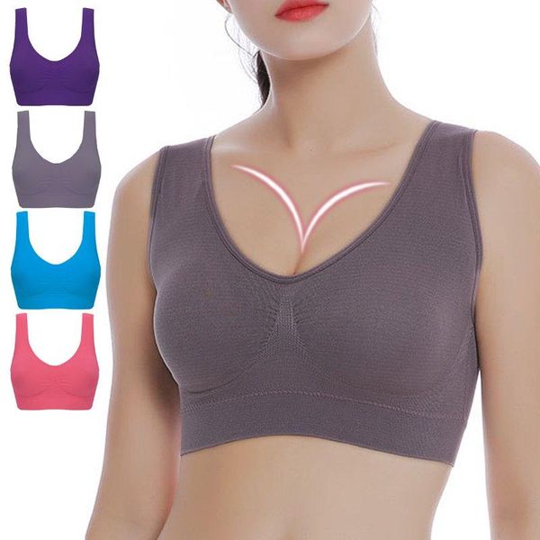 bras solid one-piece bra women wire seamless vest yoga sports full cup non-adjusted straps large size, Red;black
bras solid one-piece bra women wire seamless vest yoga sports full cup non-adjusted straps large size, Red;black