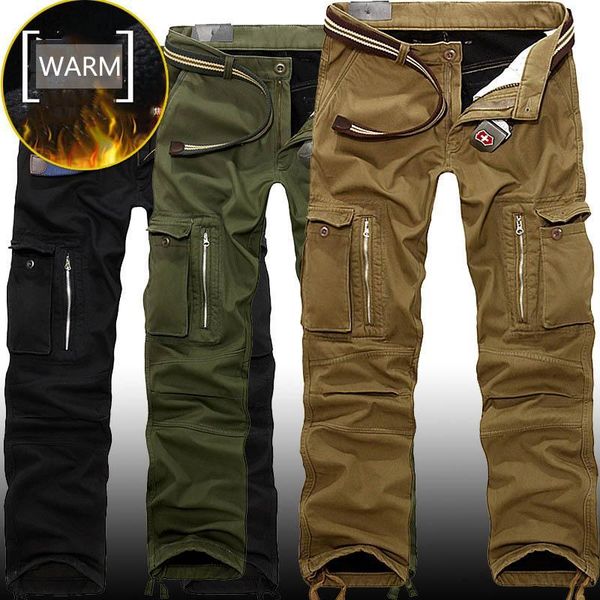 men's pants autumn and winter outdoor casual pockets thicken warm brown mens clothing cargo, Black
men's pants autumn and winter outdoor casual pockets thicken warm brown mens clothing cargo, Black