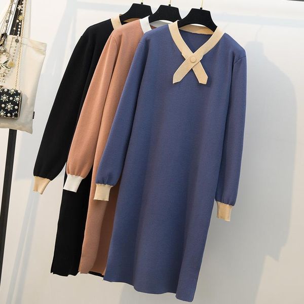 casual dresses autumn and winter large size women commuting simple straight tube loose v-neck butterfly knot long sleeve, Black;gray
casual dresses autumn and winter large size women commuting simple straight tube loose v-neck butterfly knot long sleeve, Black;gray