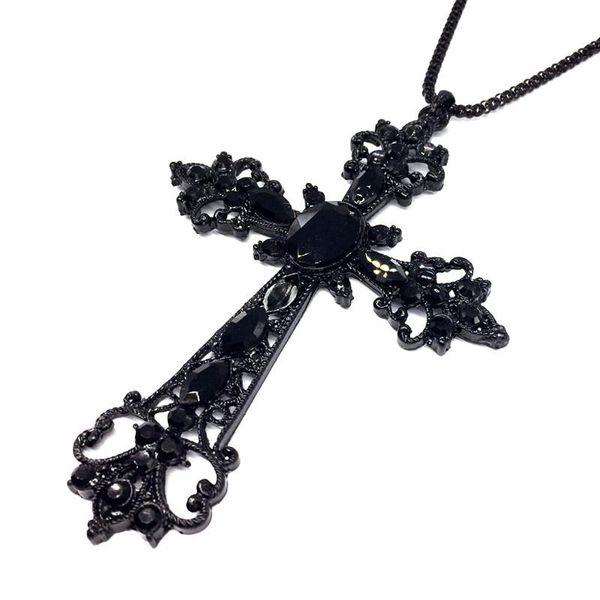 pendant necklaces gem large black cross & pendants collares vintage gothic style long crucifix necklace for women collier joyeria mujer, Silver
pendant necklaces gem large black cross & pendants collares vintage gothic style long crucifix necklace for women collier joyeria mujer, Silver