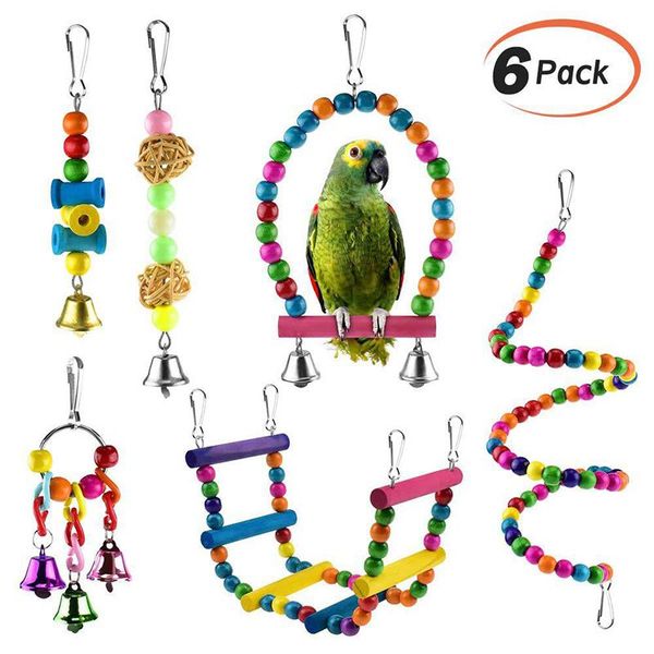 other bird supplies parrot toy set sepak takraw bell hanging string small pet station stick color ladder wooden 6-piece for
other bird supplies parrot toy set sepak takraw bell hanging string small pet station stick color ladder wooden 6-piece for