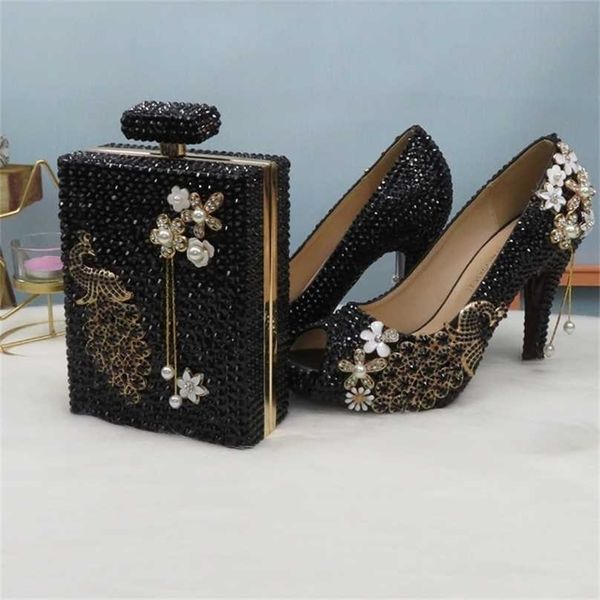 baoyafang open toe black crystal peacock party dress wedding shoes bride woman high heel platform ladies female pumps 211123
baoyafang open toe black crystal peacock party dress wedding shoes bride woman high heel platform ladies female pumps 211123