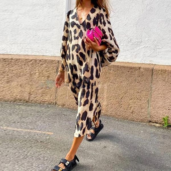 casual dresses 2021 spring and autumn fashion leopard print dress v-neck lantern sleeve office ladies, Black;gray
casual dresses 2021 spring and autumn fashion leopard print dress v-neck lantern sleeve office ladies, Black;gray