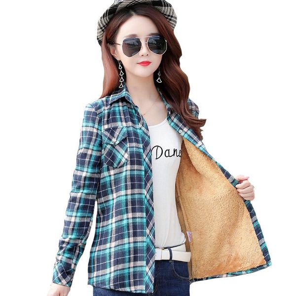 women's blouses & shirts 2021 thicken plaid female long sleeve plus size 5xl warm blouse turn down collar pocket velvet shirt blusas, White
women's blouses & shirts 2021 thicken plaid female long sleeve plus size 5xl warm blouse turn down collar pocket velvet shirt blusas, White