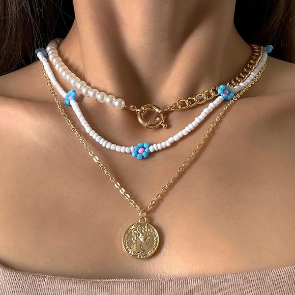 chains ladies fashion bohemian style daisy flower beads necklace retro simple portrait imitation pearl ornaments, Silver
chains ladies fashion bohemian style daisy flower beads necklace retro simple portrait imitation pearl ornaments, Silver