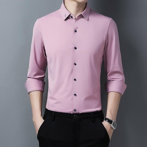 men's dress shirts spring and autumn long sleeve shirt slim fit stretch no iron laser collar solid color versatile business, White;black
men's dress shirts spring and autumn long sleeve shirt slim fit stretch no iron laser collar solid color versatile business, White;black