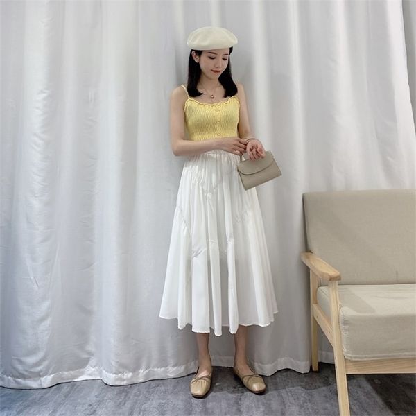 summer arrival simple white elastic high waist thin western style all-match casual women a-line long skirt 210527, Black
summer arrival simple white elastic high waist thin western style all-match casual women a-line long skirt 210527, Black