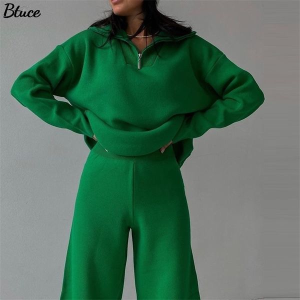 women's zip knitted trousers suit fashion polo neck two piece set women outfits female casual long sleeve suits 220315, White
women's zip knitted trousers suit fashion polo neck two piece set women outfits female casual long sleeve suits 220315, White