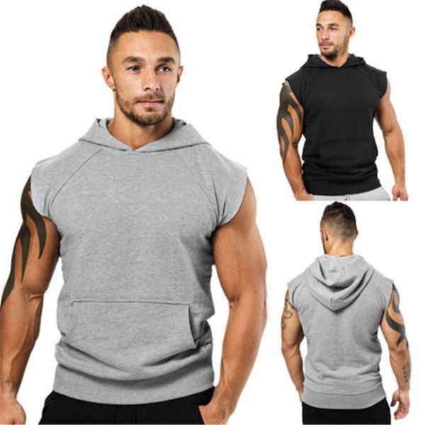 men' tank men muscle sleeveless hoodies bodybuilding gym workout tee high elasticity fitness vest tees plus size, White;black
men' tank men muscle sleeveless hoodies bodybuilding gym workout tee high elasticity fitness vest tees plus size, White;black