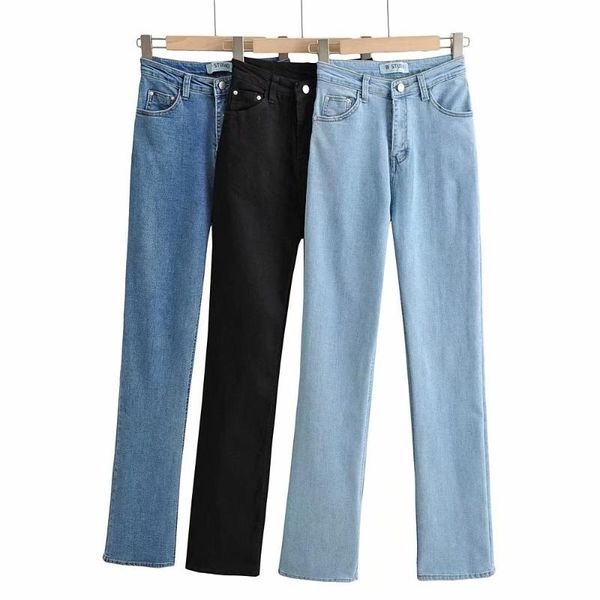 women's jeans in early spring, the high-waisted denim washed and mopped trousers, straight pants panties are versatile simple slim, Blue
women's jeans in early spring, the high-waisted denim washed and mopped trousers, straight pants panties are versatile simple slim, Blue