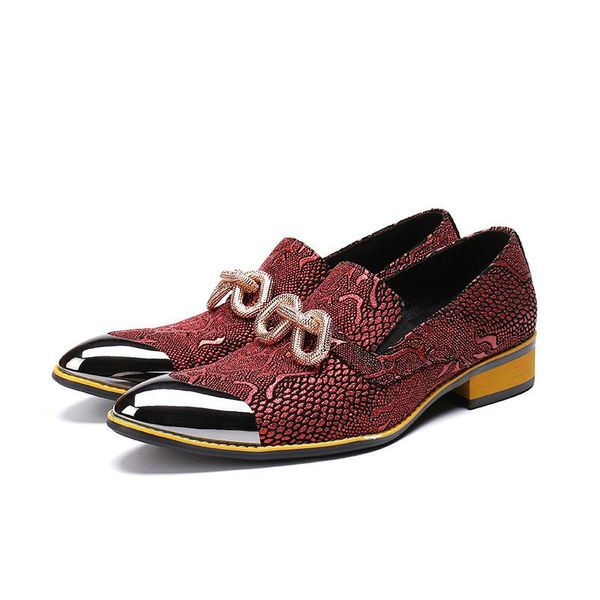 dress shoes fashion men's summer casual personality metal pointed classic retro leather crocodile pattern lazy, Black
dress shoes fashion men's summer casual personality metal pointed classic retro leather crocodile pattern lazy, Black
