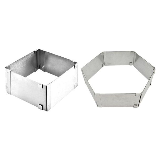 2x stainless steel square/ hexagon cake mold,adjustable baking ,mousse ring decorating mold & pastry tools
2x stainless steel square/ hexagon cake mold,adjustable baking ,mousse ring decorating mold & pastry tools