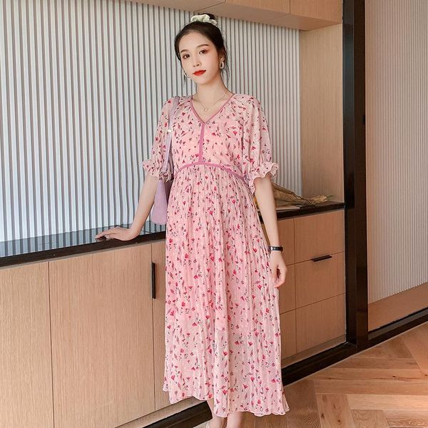 maternity dresses pregnant women summer dress fashion v-neck high waist short sleeve chiffon elegant floral pregnancy clothes, White
maternity dresses pregnant women summer dress fashion v-neck high waist short sleeve chiffon elegant floral pregnancy clothes, White