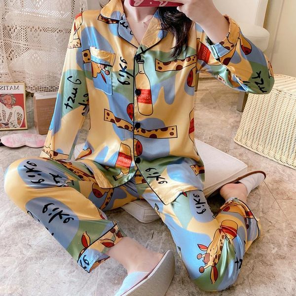 full silk pajamas sweet womens sleepwears cartoon pyjamas elegant long sleeve homewear ladies sleepwear sets pjs, Black;red
full silk pajamas sweet womens sleepwears cartoon pyjamas elegant long sleeve homewear ladies sleepwear sets pjs, Black;red