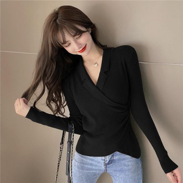 women's t-shirt autumn 2021 pullover knitwear korean v-neck bottoming shirt foreign style slim sweater version, White
women's t-shirt autumn 2021 pullover knitwear korean v-neck bottoming shirt foreign style slim sweater version, White