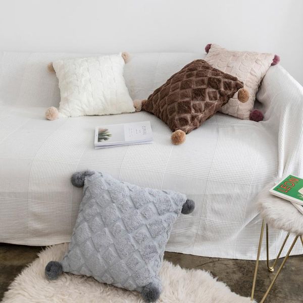 cushion/decorative pillow soft plush cover with pompom grey decorative cushion home decor throw case 45x45cm
cushion/decorative pillow soft plush cover with pompom grey decorative cushion home decor throw case 45x45cm