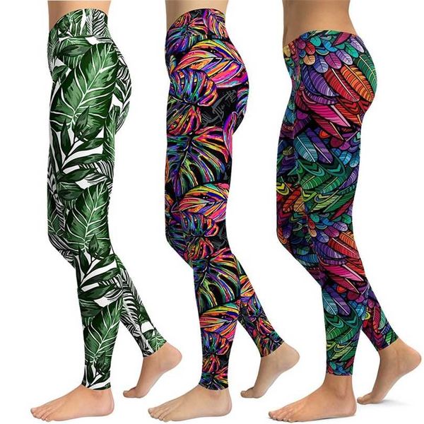 women leggings high waist leaf printed pants tights sports trainer running trousers workout sportswear 211204, Black
women leggings high waist leaf printed pants tights sports trainer running trousers workout sportswear 211204, Black
