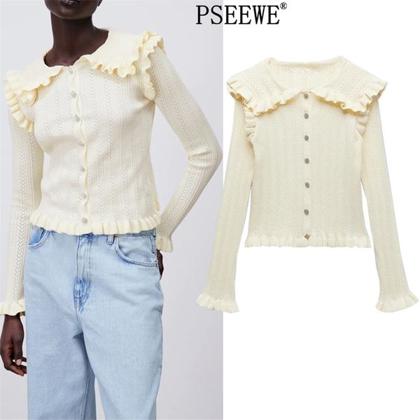 yellow buttons knitted cardigan woman spring ruffle long sleeve crop women thin summer 210519, White;black
yellow buttons knitted cardigan woman spring ruffle long sleeve crop women thin summer 210519, White;black