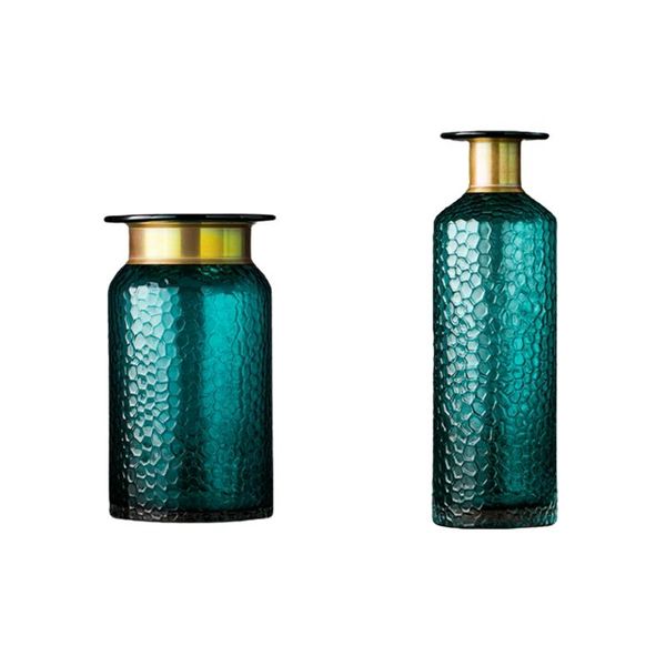 vases 2pc modern nordic glass gold concave snake flower vase living room arrangement hydroponics home decoration, c & a 
vases 2pc modern nordic glass gold concave snake flower vase living room arrangement hydroponics home decoration, c & a