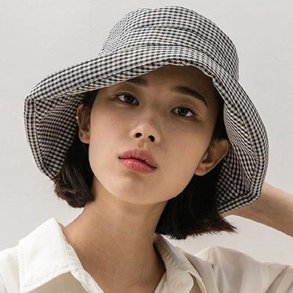 wide brim hats women sun hat designer spring summer black white plaid big eaves sunshade houndstooth fisherman basin cap wholesale, Blue;gray
wide brim hats women sun hat designer spring summer black white plaid big eaves sunshade houndstooth fisherman basin cap wholesale, Blue;gray
