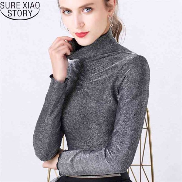 fashion slim long sleeve women shirt korean clothing solid turtleneck autumn elegant vintage 5911 50 210506, White
fashion slim long sleeve women shirt korean clothing solid turtleneck autumn elegant vintage 5911 50 210506, White