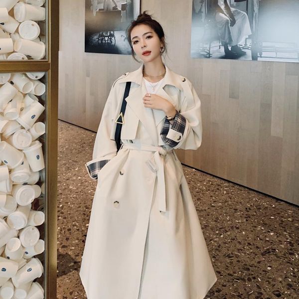 women's trench coats 2021 brand loose oversize double-breasted long coat women duster windbreaker lady outerwear spring autumn e13, Tan;black
women's trench coats 2021 brand loose oversize double-breasted long coat women duster windbreaker lady outerwear spring autumn e13, Tan;black
