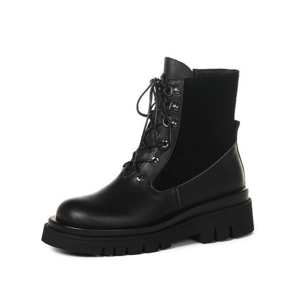 boots patchwork genuine leather short women ankle office shoes woman 2021 winter warm high heels size 41 42 43, Black
boots patchwork genuine leather short women ankle office shoes woman 2021 winter warm high heels size 41 42 43, Black