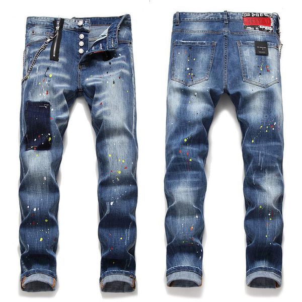 jeans fashion zipper decorative cloth splashing ink paint point personality slim little feet fashion brand men's trousers, Blue
jeans fashion zipper decorative cloth splashing ink paint point personality slim little feet fashion brand men's trousers, Blue