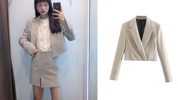 spring and autumn fashion women's casual short suit jacket temperament party business long-sleeved suits & blazers, White;black
spring and autumn fashion women's casual short suit jacket temperament party business long-sleeved suits & blazers, White;black