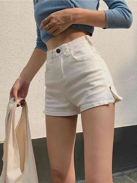 summer vintage high waist women shorts side zip denim korean style casual jeans short pants, White;black
summer vintage high waist women shorts side zip denim korean style casual jeans short pants, White;black